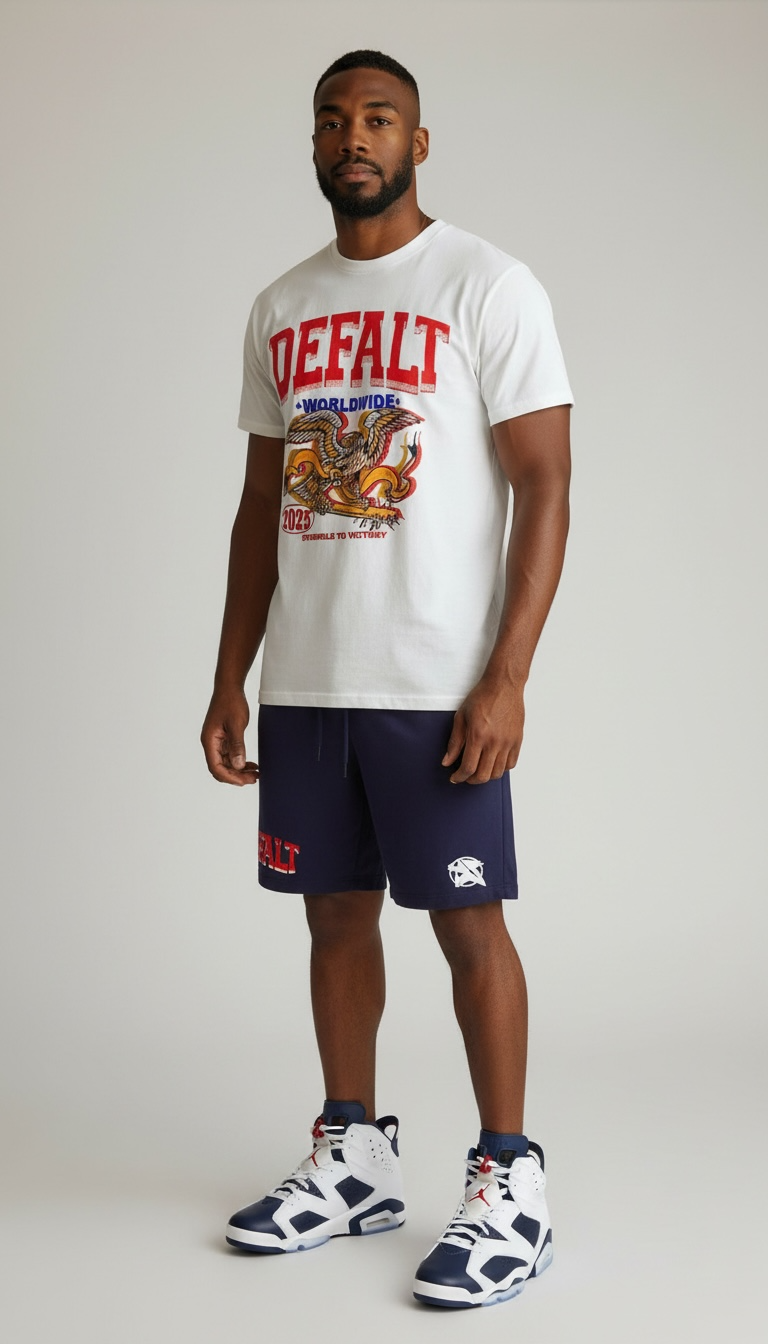Defalt navy shorts image 2